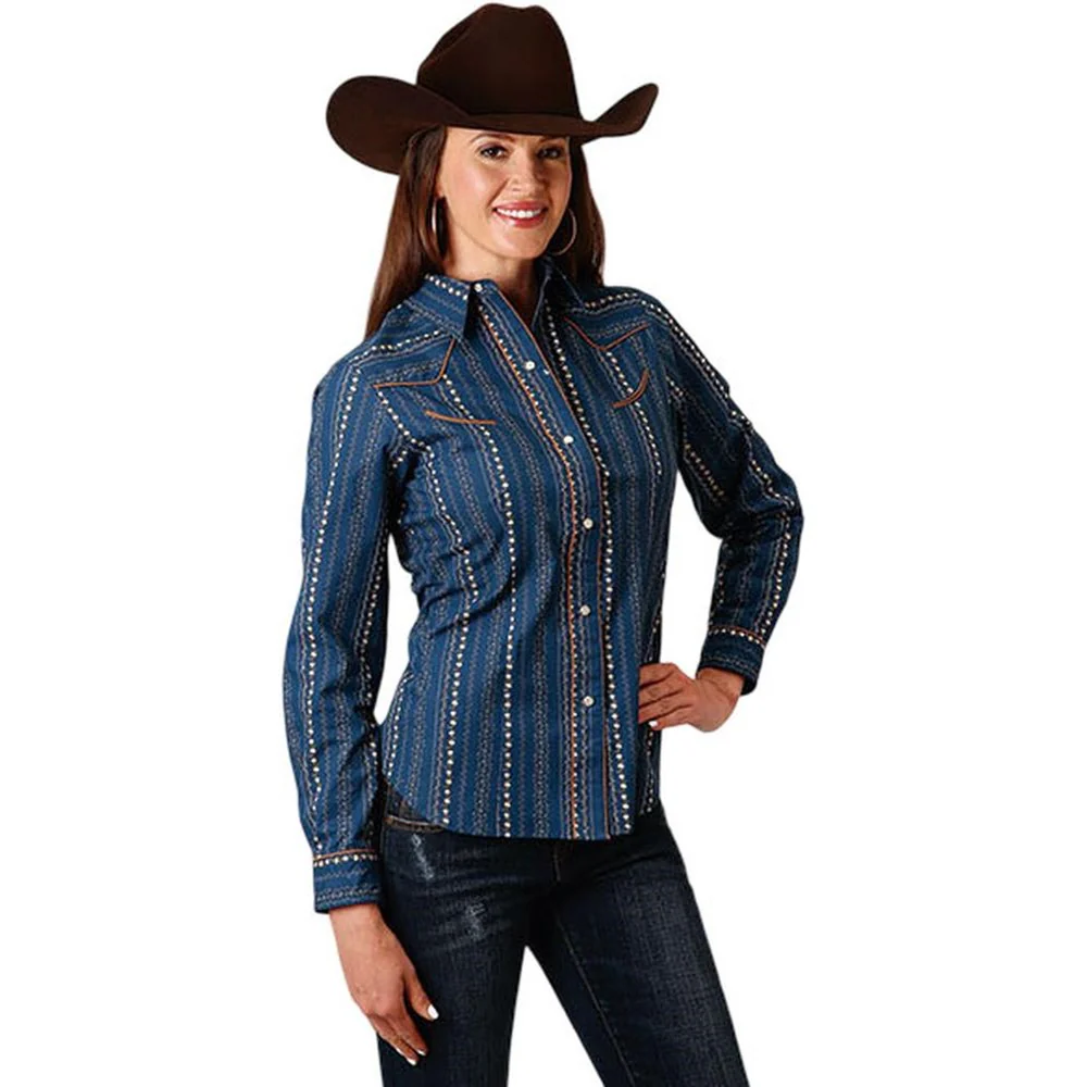 Roper - Womens Karman Special Styles Print Long Sleeve Western Shirt - Image 2