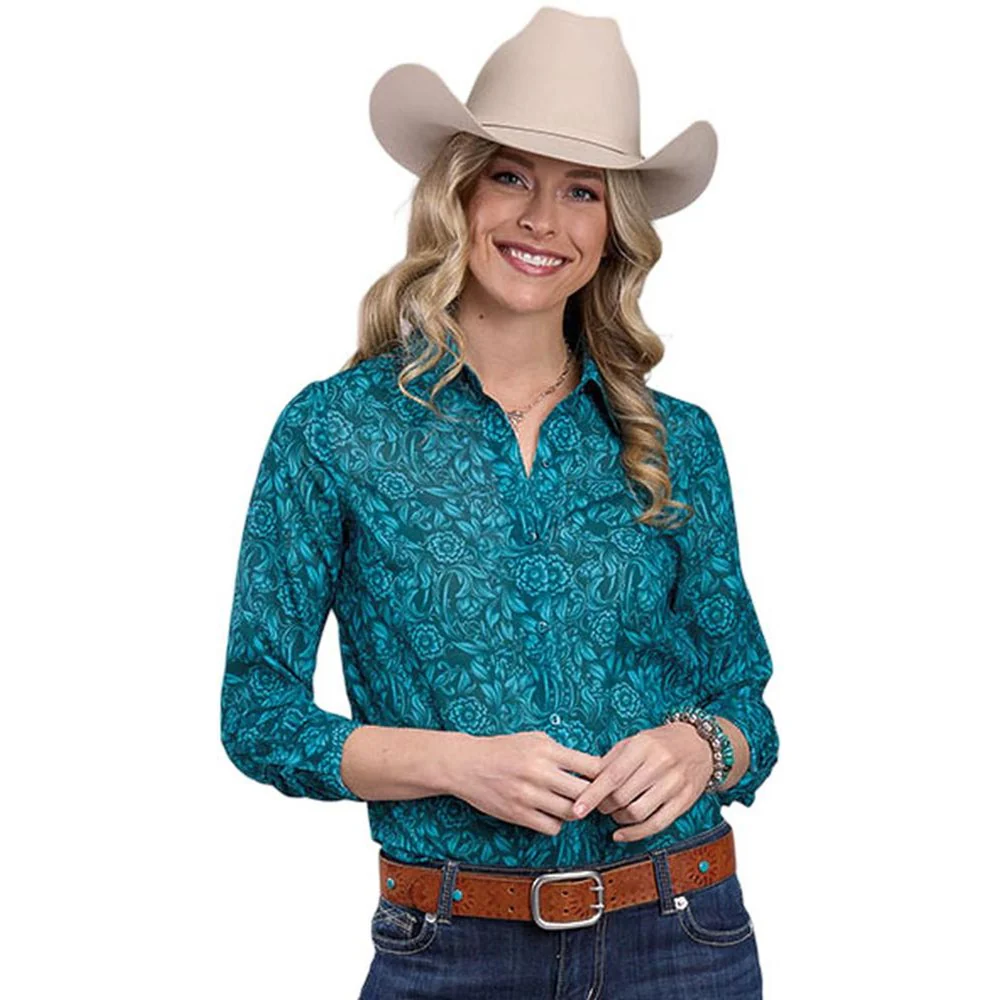 Roper - Womens Long Sleeve Collared Shirt - Image 2