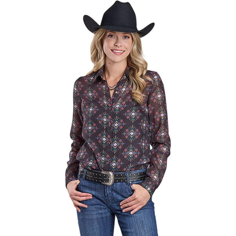 Roper - Womens Long Sleeve Collared Western Shirt - Image 2
