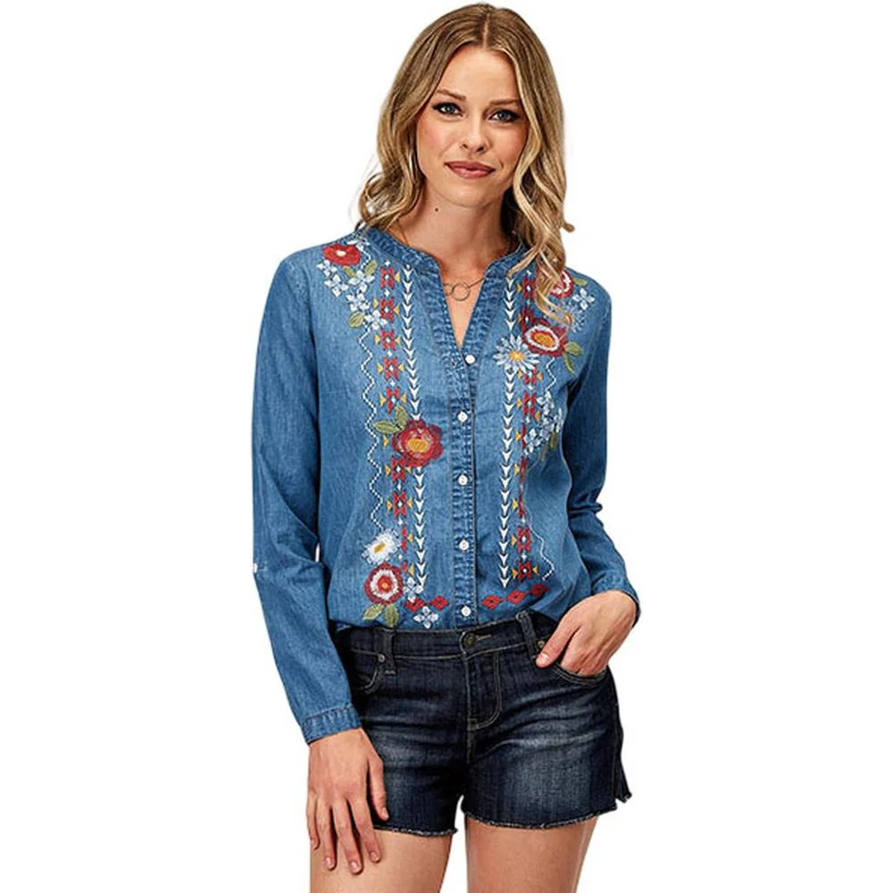 Roper - Womens Long Sleeve Denim Blouse