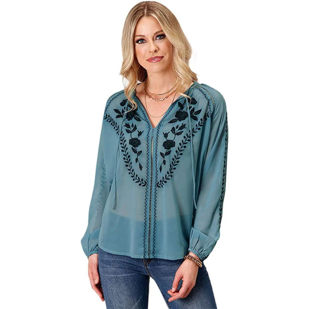 Roper - Womens Long Sleeve Peasant Blouse