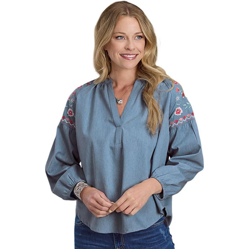 Roper - Womens Long Sleeve Peasant Blouse