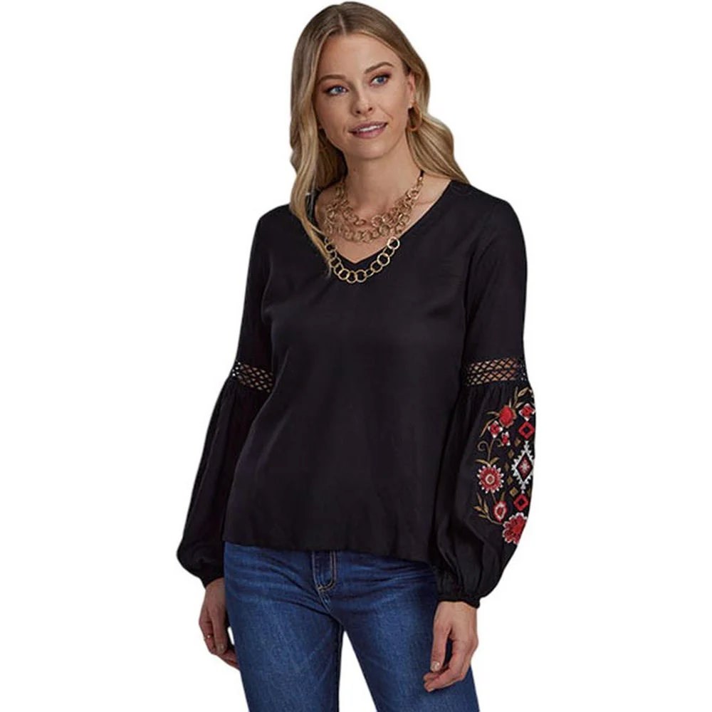 Roper - Womens Long Sleeve Peasant Blouse