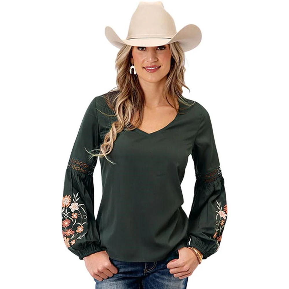 Roper - Womens Long Sleeve Peasant Blouse - Image 2