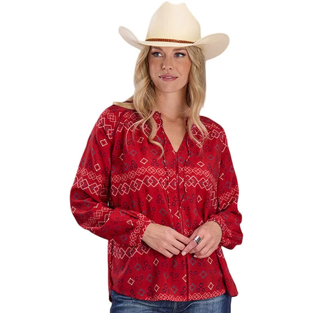 Roper - Womens Long Sleeve Peasant Blouse - Image 2