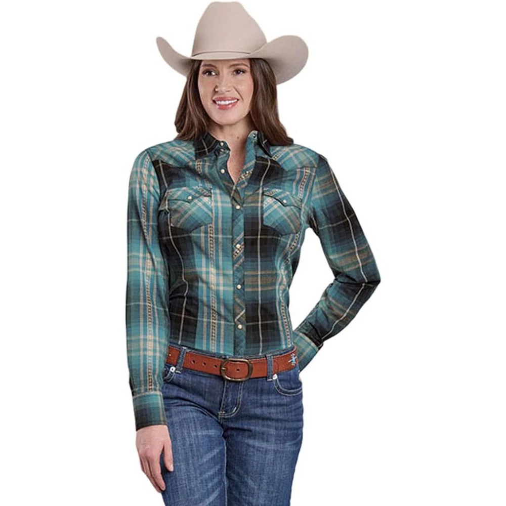 Roper - Womens Long Sleeve Plaid Shirt