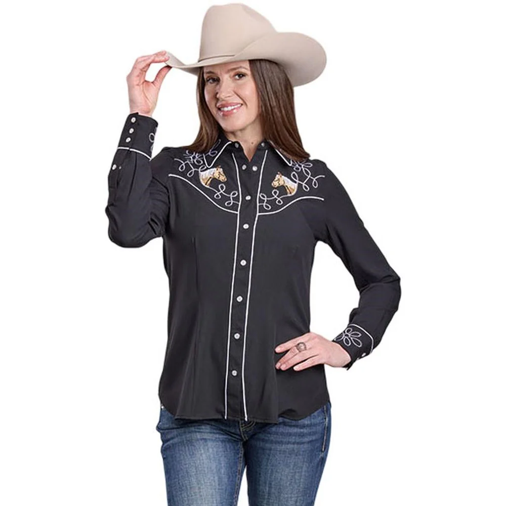 Roper - Womens Old West Collection Long Sleeve Western Shirt - Image 2