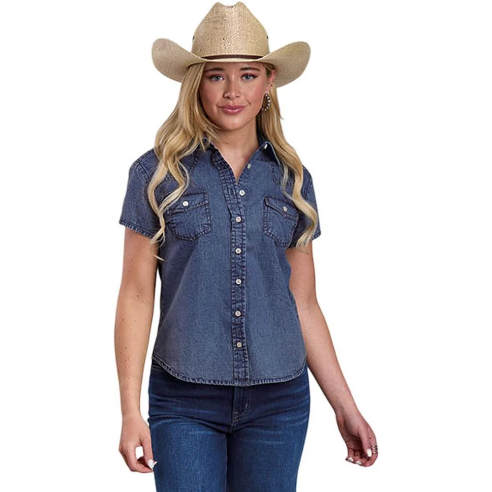 Roper - Womens Spring II Five Star Denim Short Sleeve Blouse