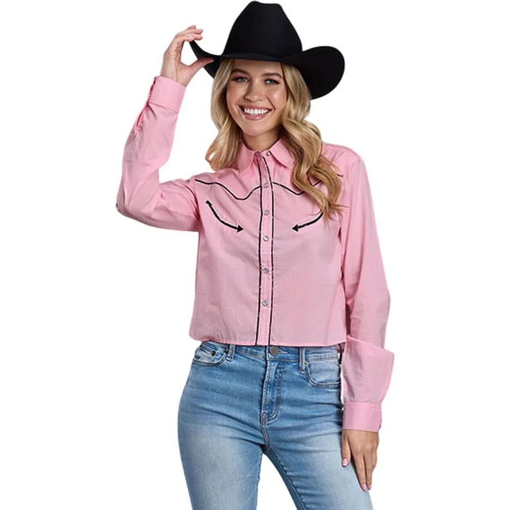 Roper - Womens Spring II Five Star Long Sleeve Cropped Western Blouse - Image 2