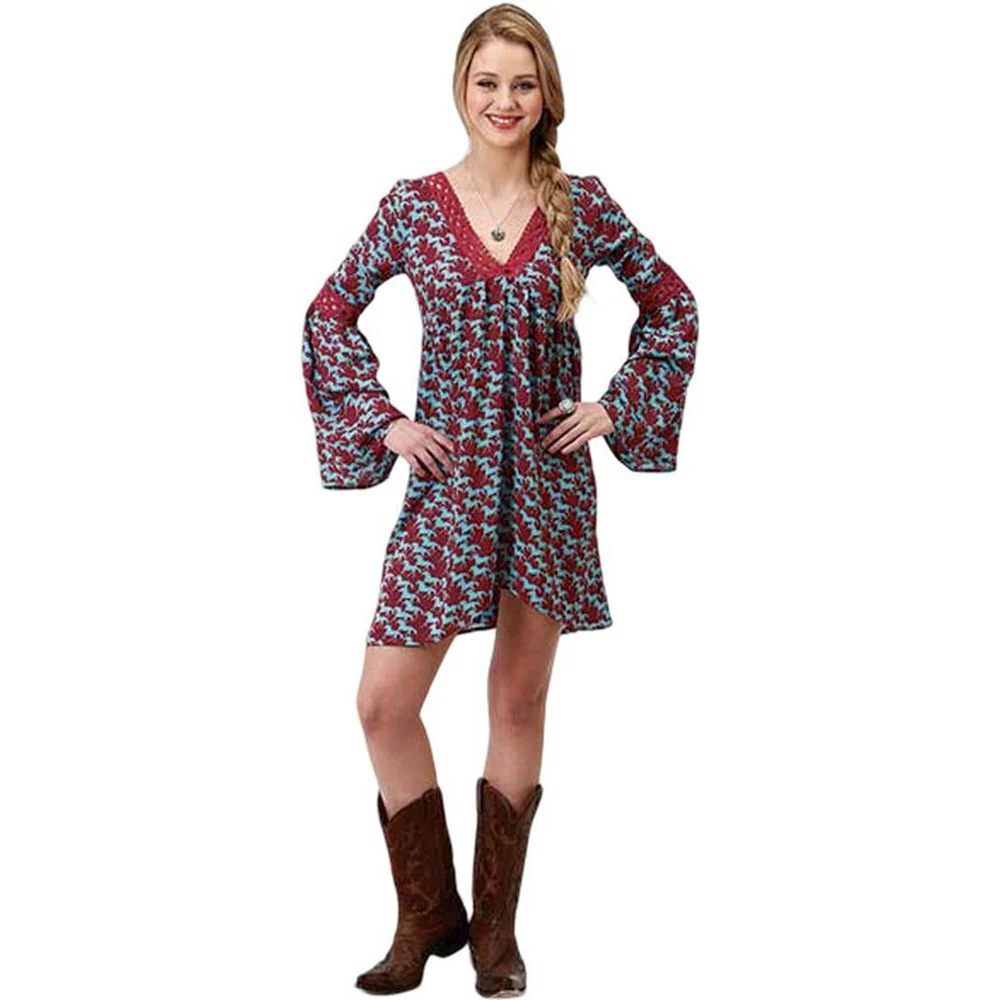 Roper - Womens Winter I Five Star Stampede Printed Rayon Dress - Image 2