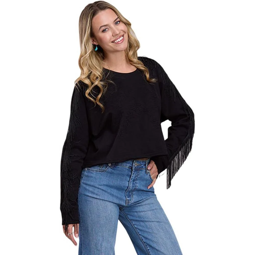Roper - Womens Winter II Five Star Black Fleece Long Sleeve Top Outerwear