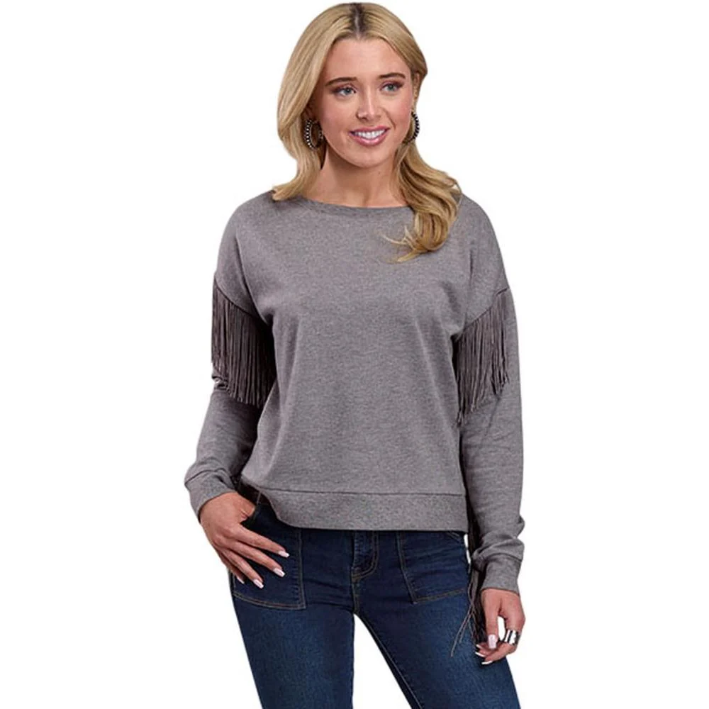 Roper - Womens Winter II Five Star Heather Grey Fleece Long Sleeve Top Outerwear - Image 2