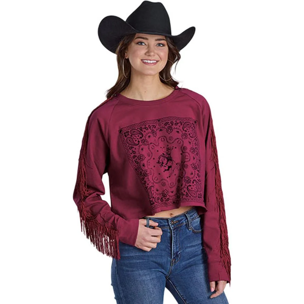 Roper - Womens Winter II Five Star Wine Fleece Long Sleeve Sweatshirt Outerwear - Image 2