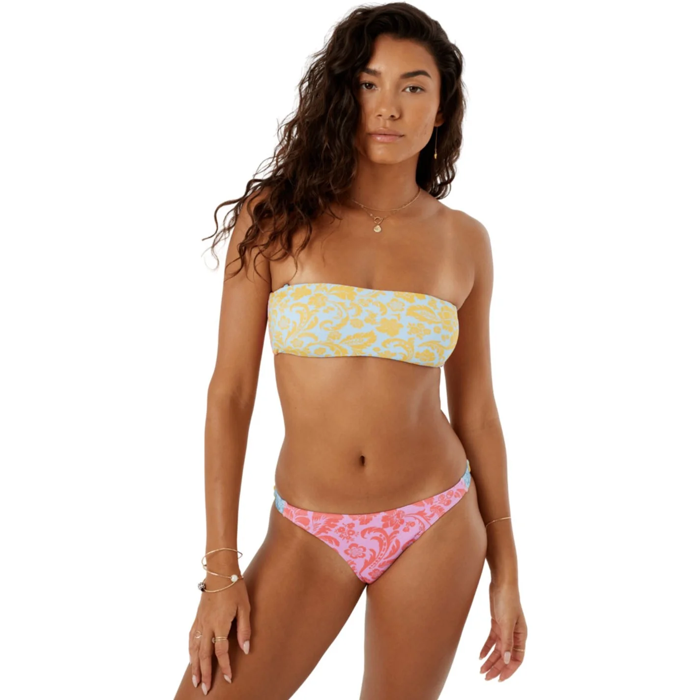 Roxy - Womens Tapestry Patchwork Side Tab Cheeky Bikini Bottom - Image 2