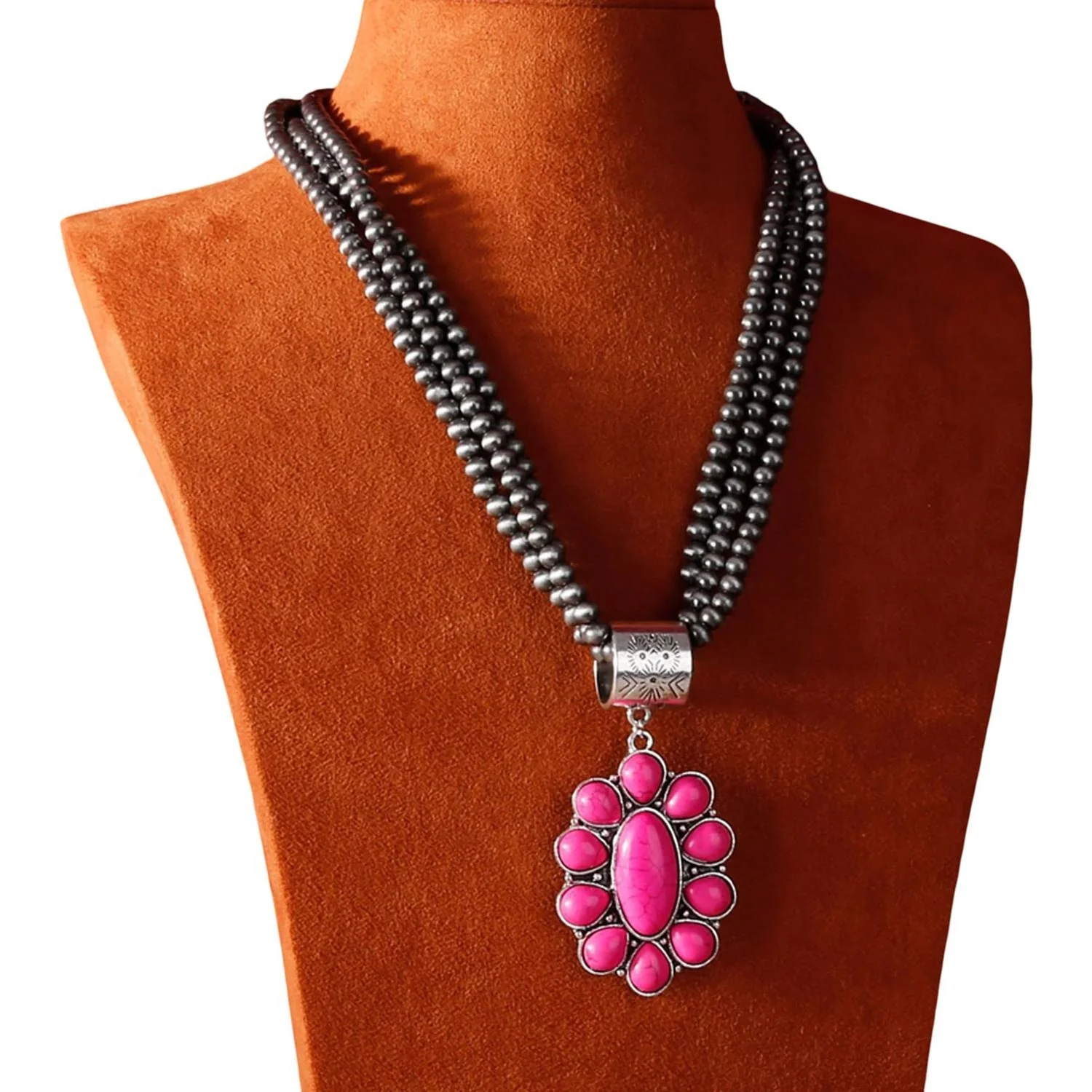 Rustic Couture - Womens Bohemian Jewelry Sets Pendant Necklace Earrings
