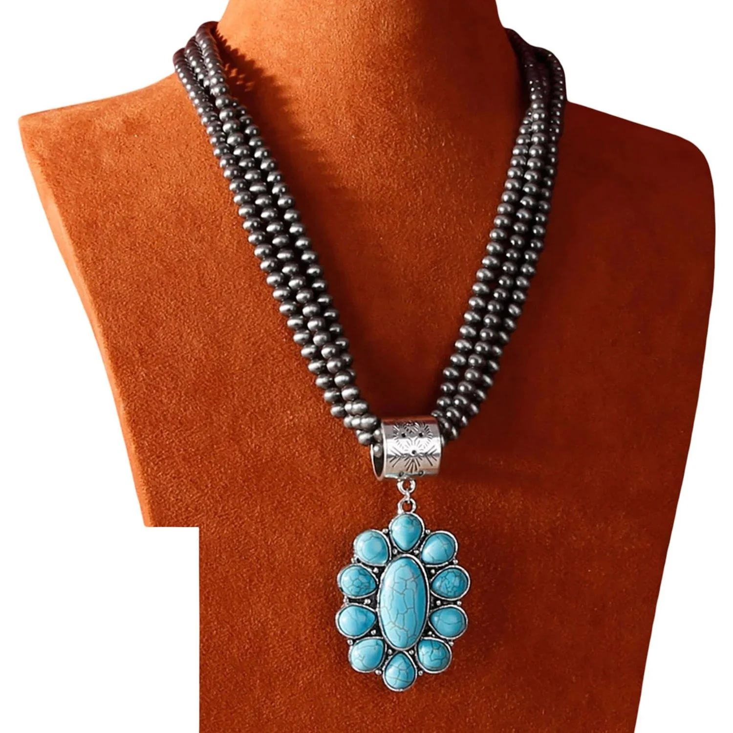 Rustic Couture - Womens Bohemian Jewelry Sets Pendant Necklace Earrings - Image 2