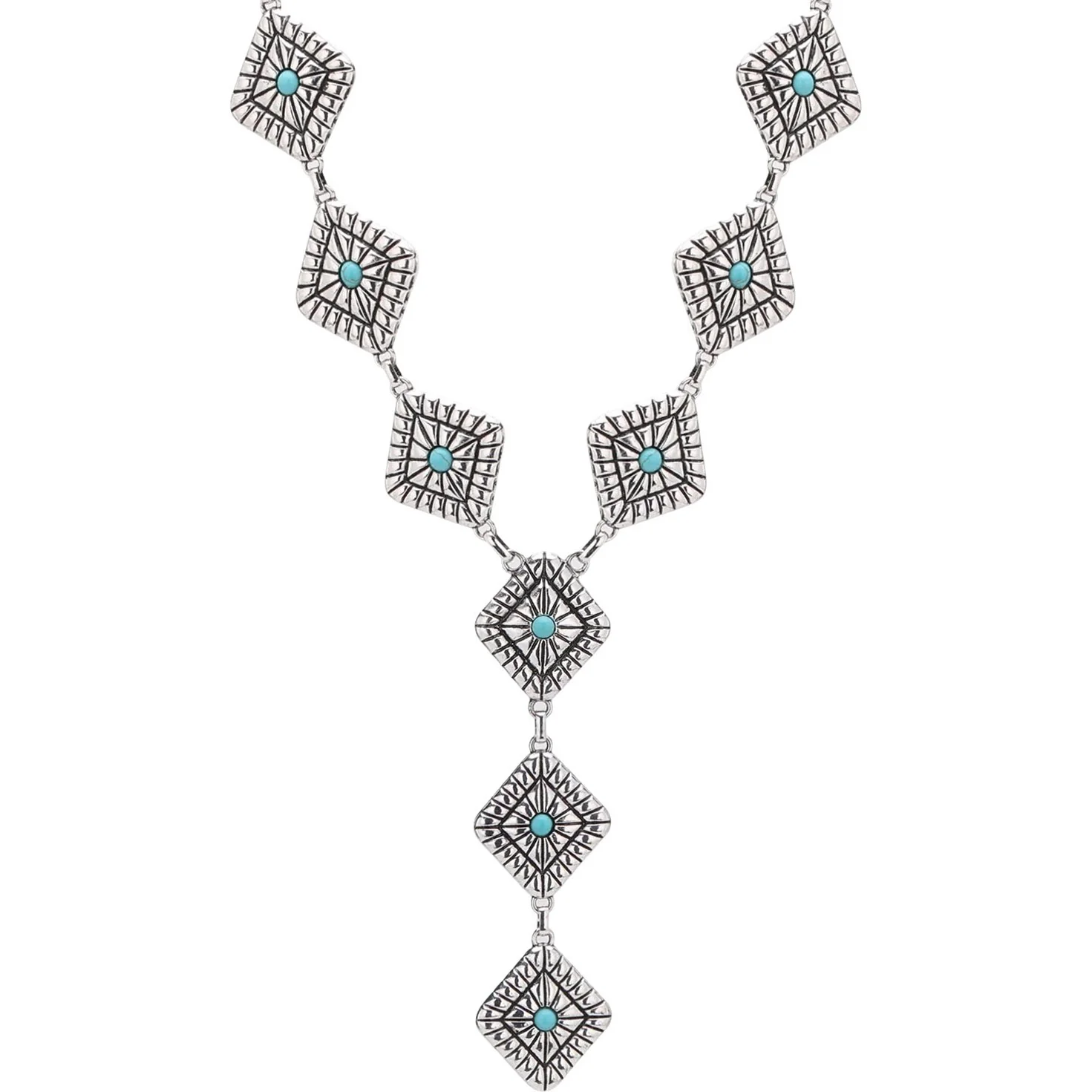 Rustic Couture - Womens Navajo Chain Concho Necklace