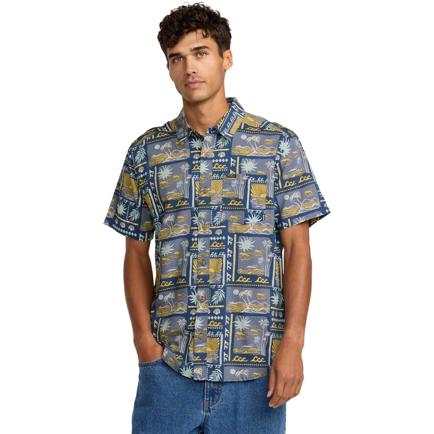 RVCA - Mens Hawaii Sunset Short Sleeve Shirt