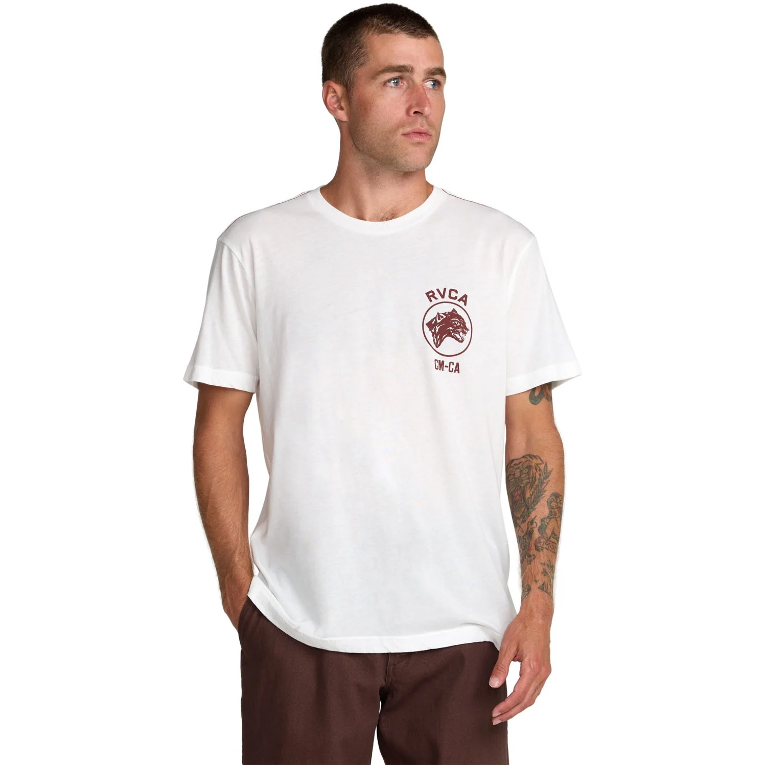 RVCA - Mens Sky Cat Short Sleeve Basic T-Shirt - Image 3
