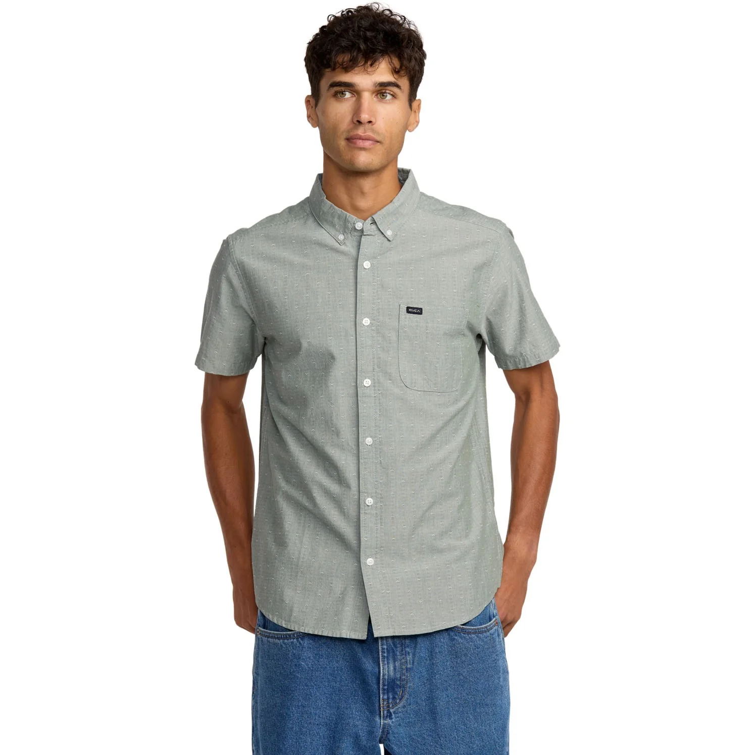 Rvca - Mens Thatll Do Dobby Short Sleeve Top - Image 4