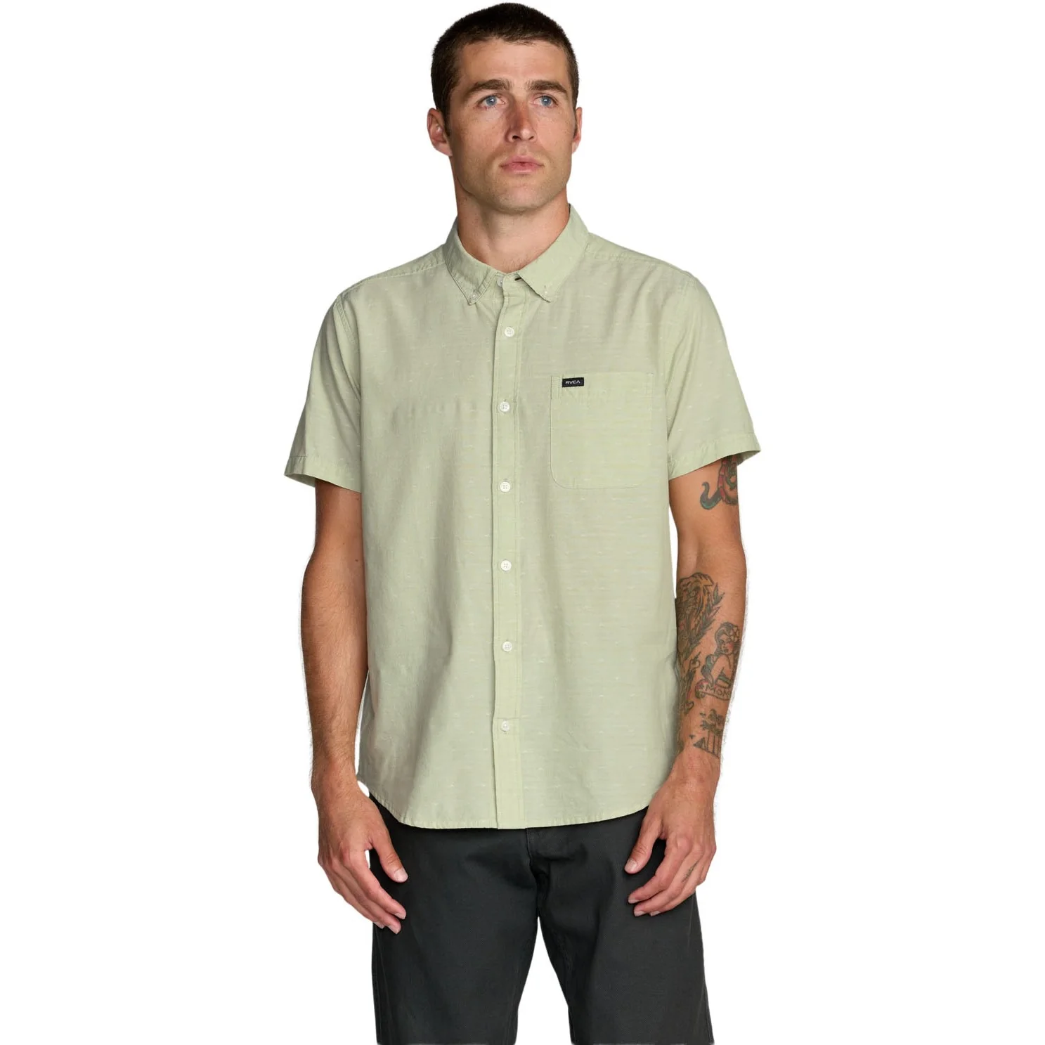 Rvca - Mens Thatll Do Dobby Short Sleeve Top - Image 5