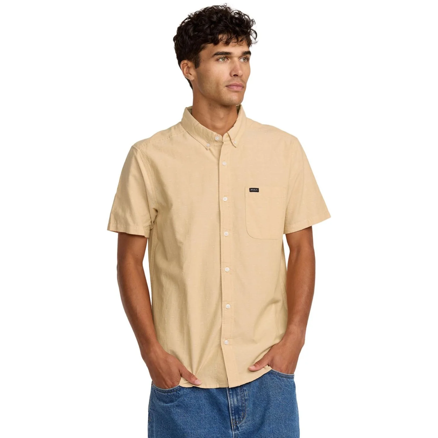 Rvca - Mens Thatll Do Dobby Short Sleeve Top - Image 8