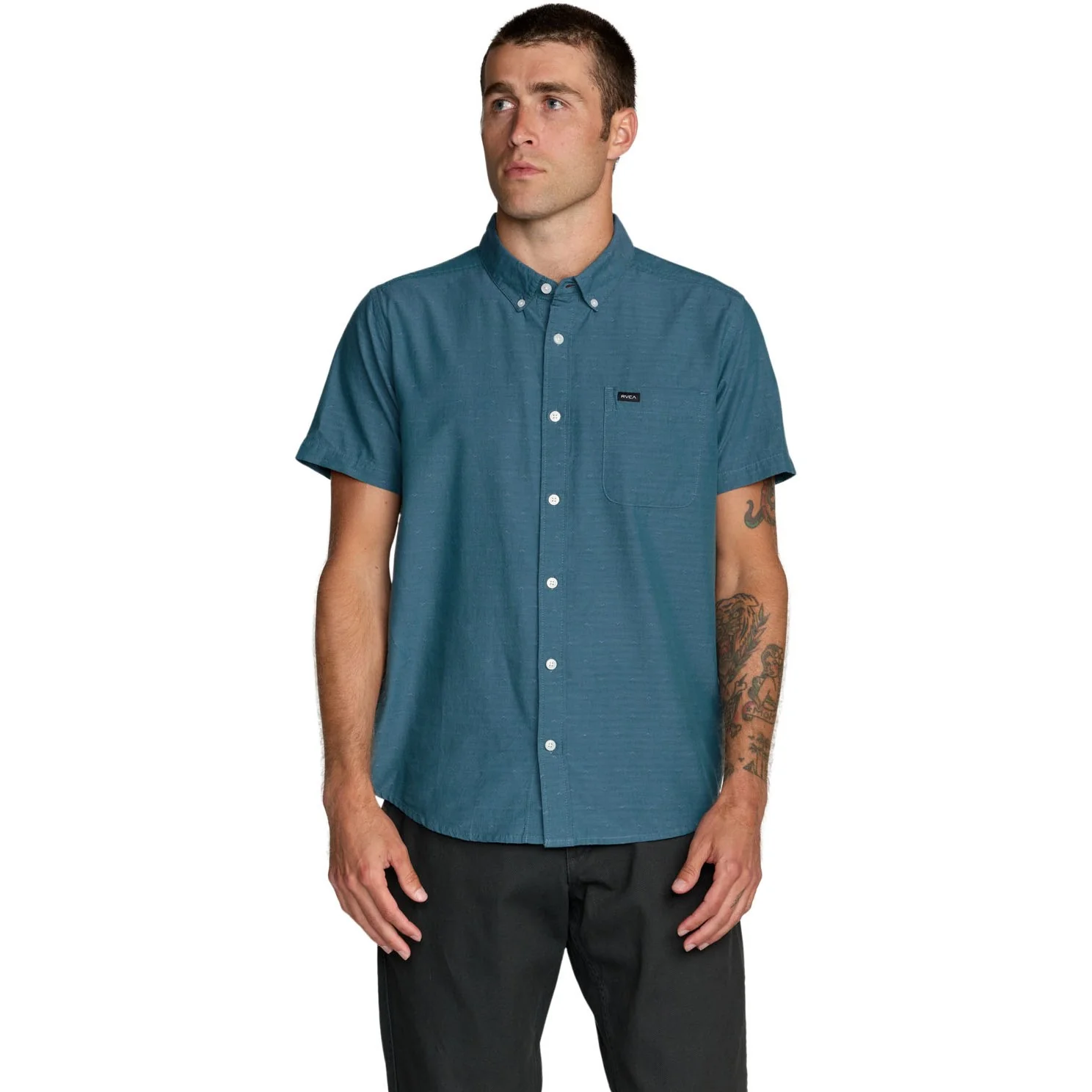 Rvca - Mens Thatll Do Dobby Short Sleeve Top - Image 9