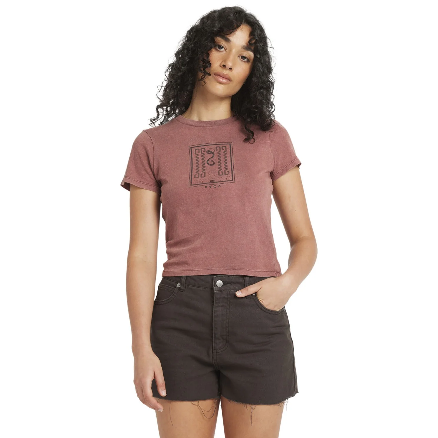 RVCA - Womens 411 Short Sleeve Basic T-Shirt - Image 2