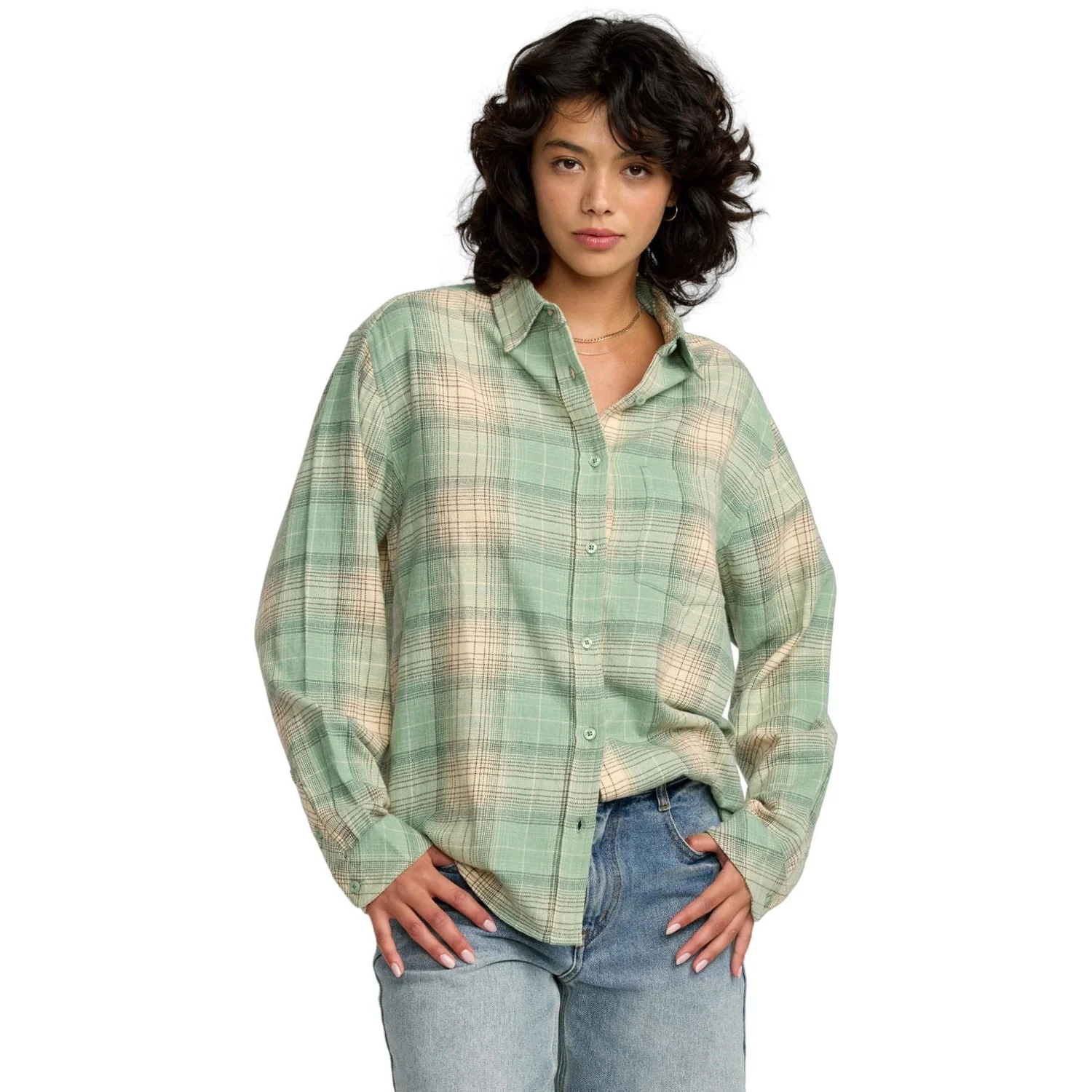 RVCA - Womens Mabel Flannel Long Sleeve Shirt - Image 4