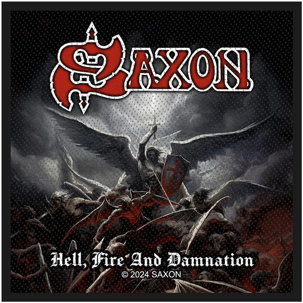 Saxon - Unisex Hell, Fire And Damnation Woven Patch - Image 2