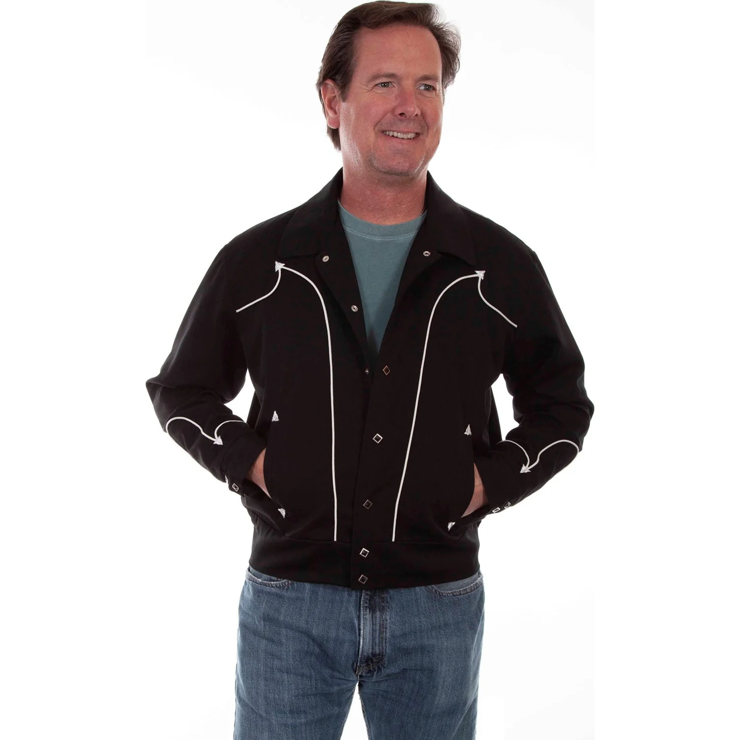 Scully - Mens Bolero Jacket W/Piping - Image 2