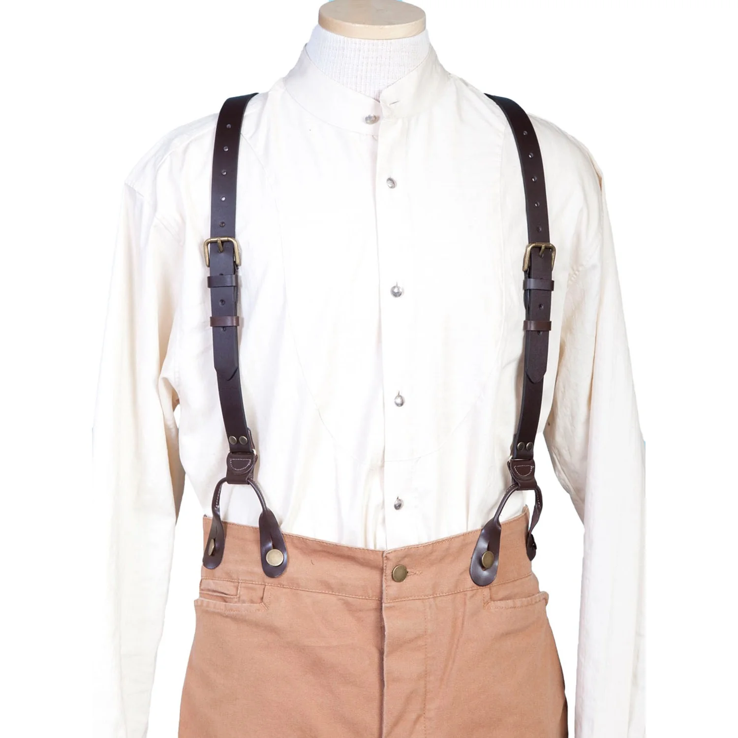 Scully - Mens Great Leather Suspenders - Image 3
