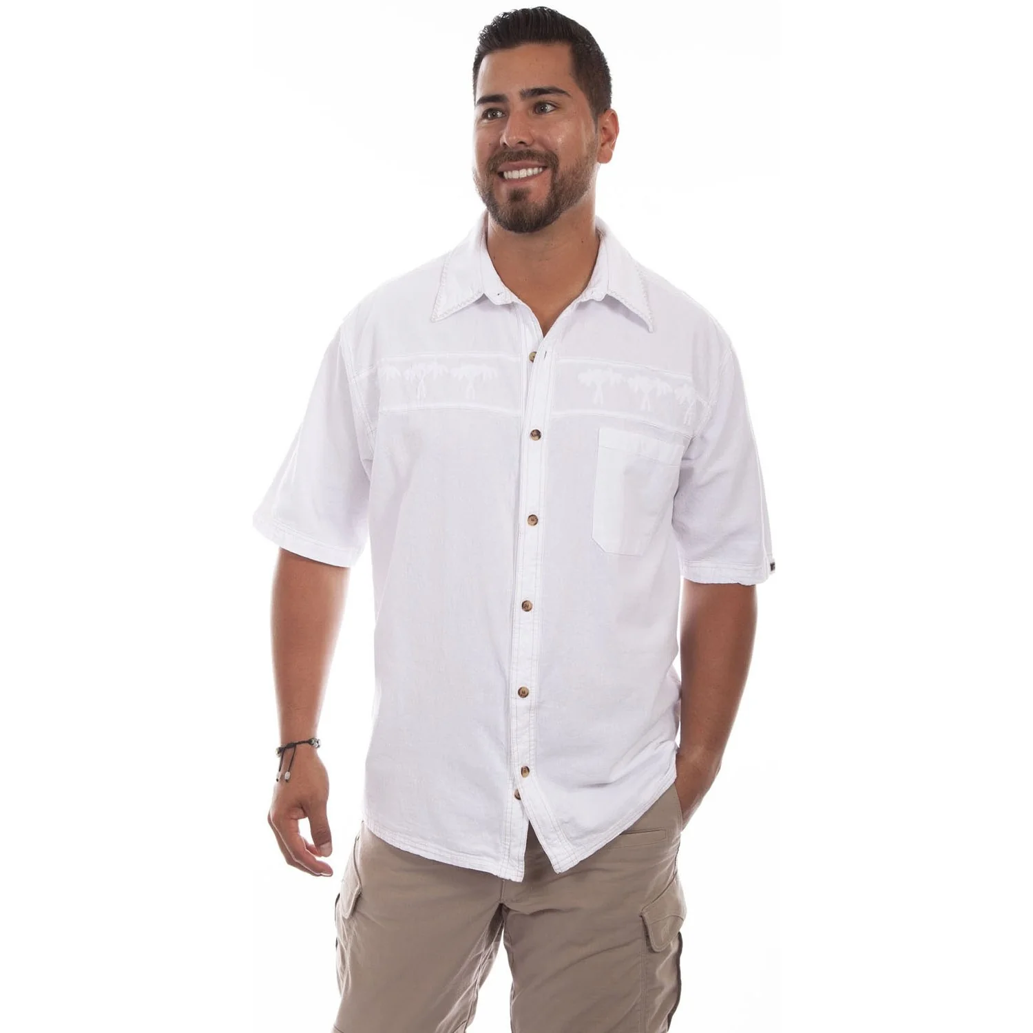 Scully - Mens Palm Embroidery Shirt - Image 4
