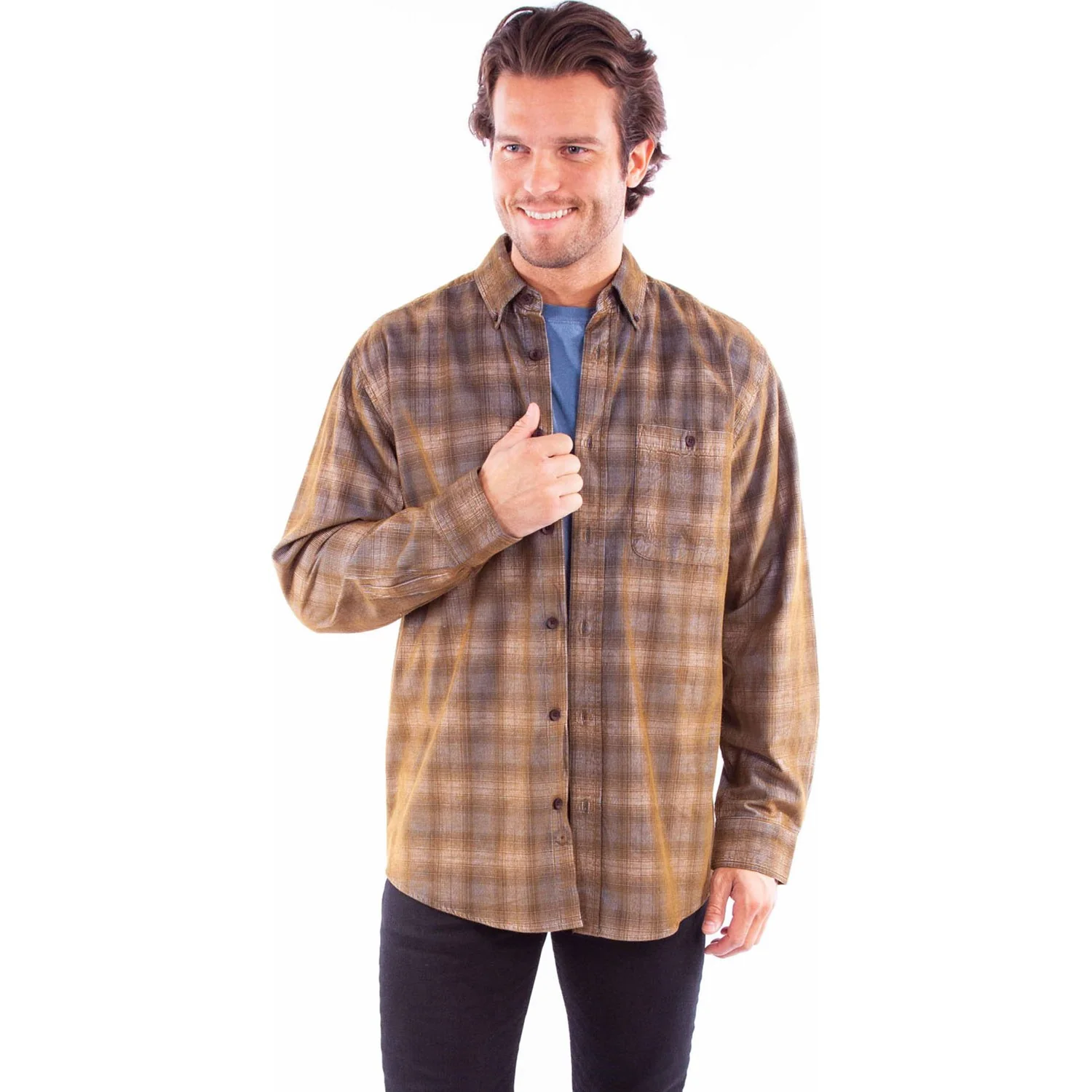 Scully - Mens Sherpa Lined Corduroy Shirt-Jacket - Image 2