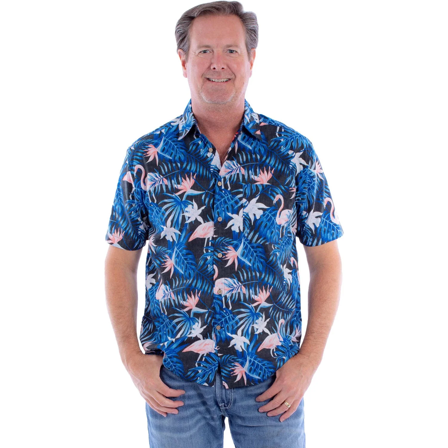 Scully - Mens Short Sleeve Flamingos & Ferns Shirt - Image 2