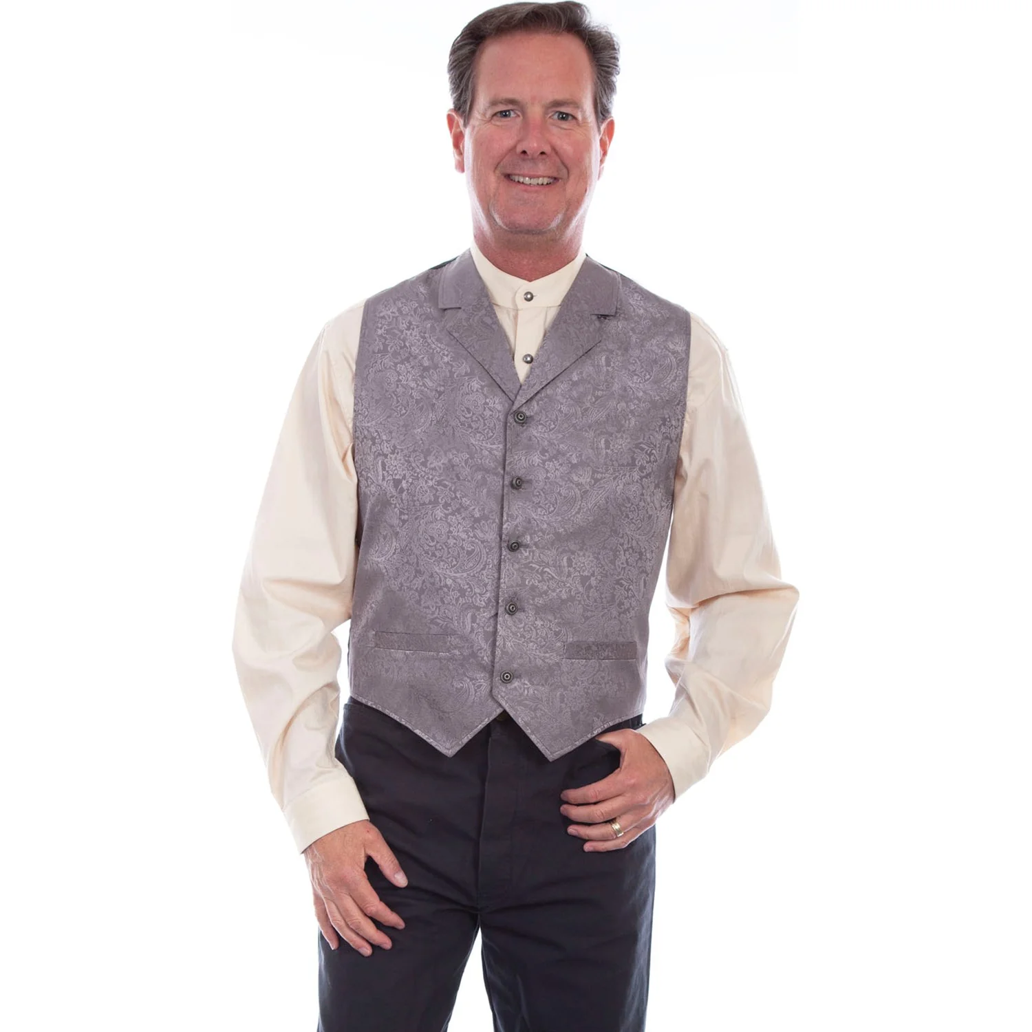 Scully - Mens Silk Single Breasted Vest - Image 2