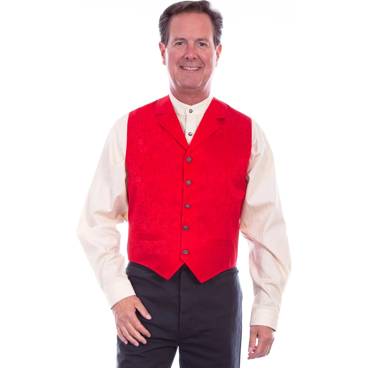 Scully - Mens Silk Single Breasted Vest - Image 3