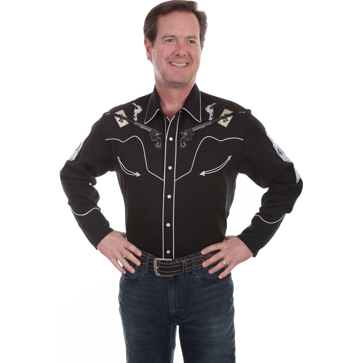 Scully - Mens Skulls Guns N Cards Shirt