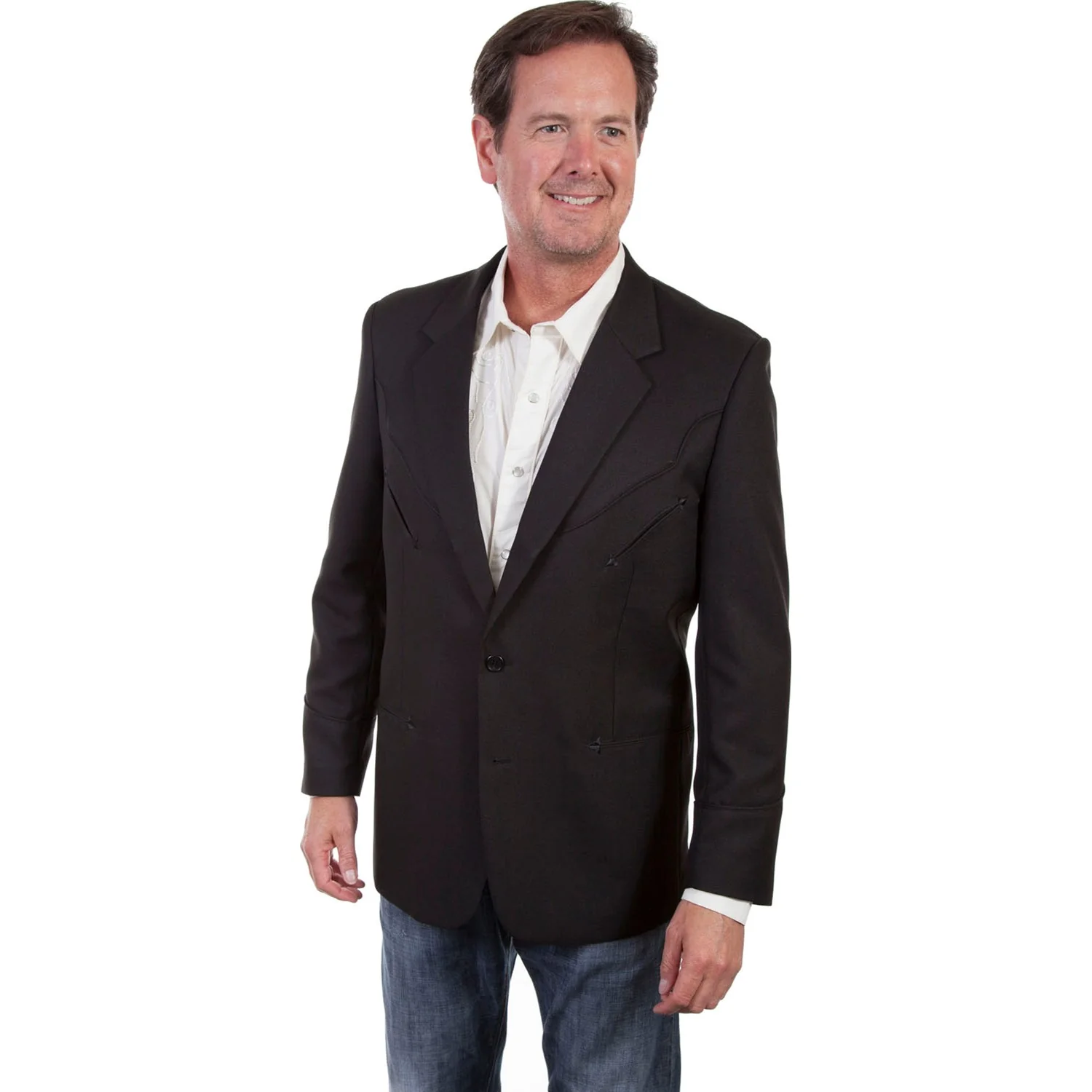 Scully - Mens Solid Blazer W/Tonal Piping - Image 2