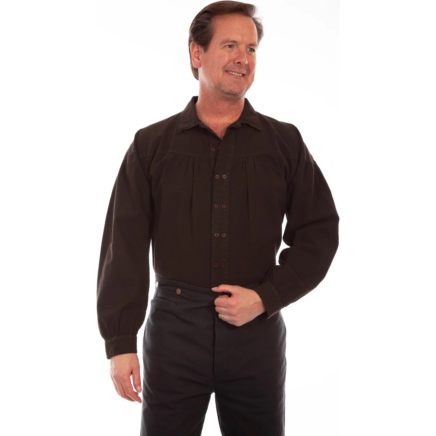 Scully - Mens Two Button Placket Shirt