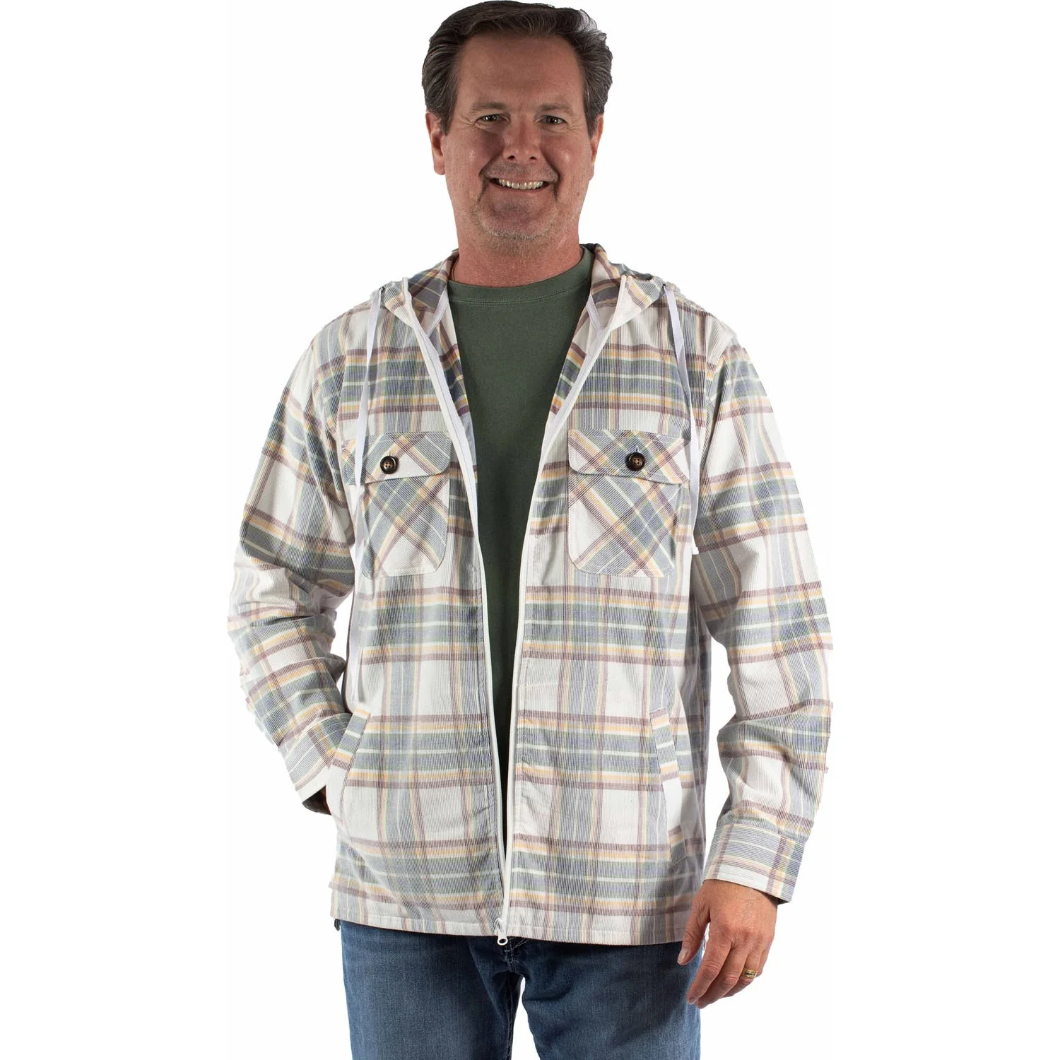 Scully - Mens Unlined Corduroy Hoodie - Image 2