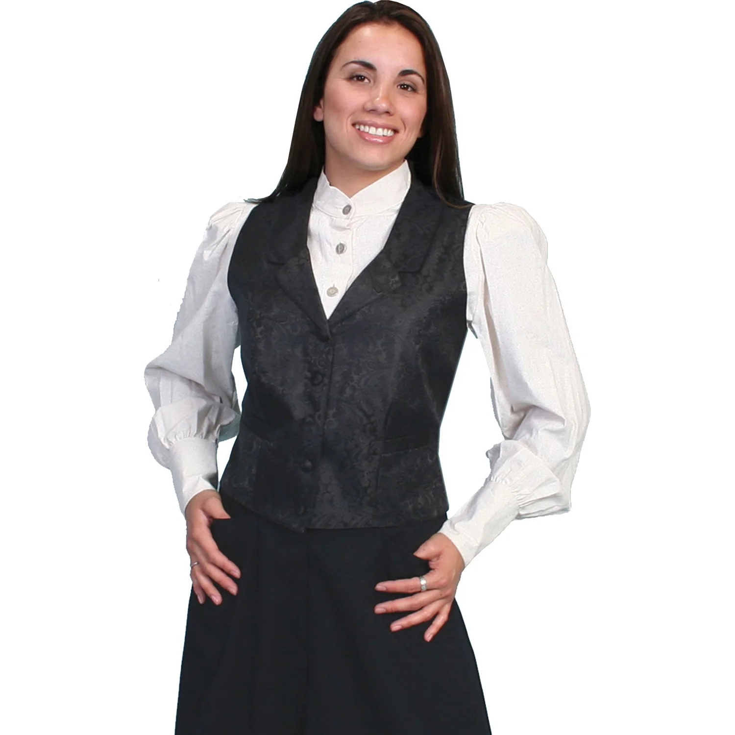 Scully - Womens Black Paisley Vest - Image 2