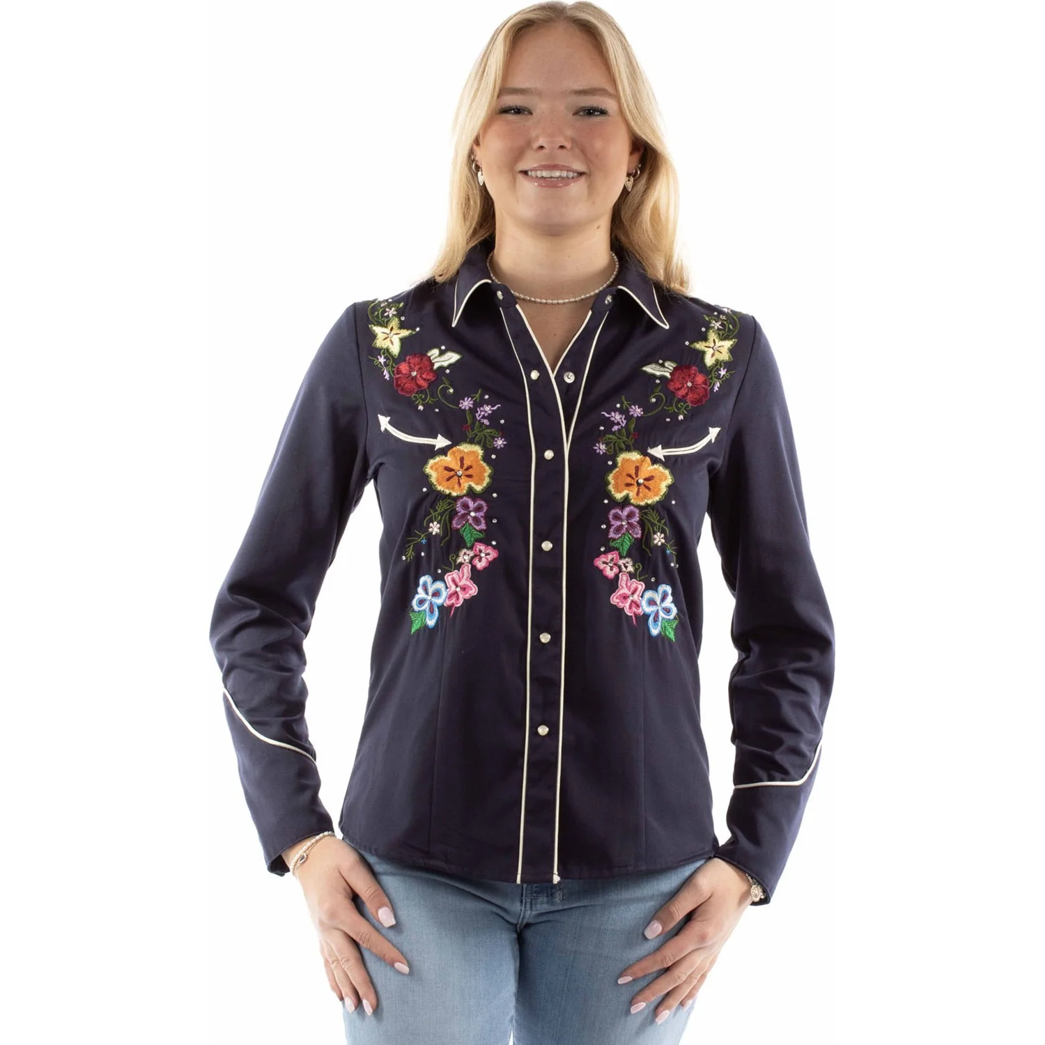 Scully - Womens Bright Floral Emb. Blouse - Image 2