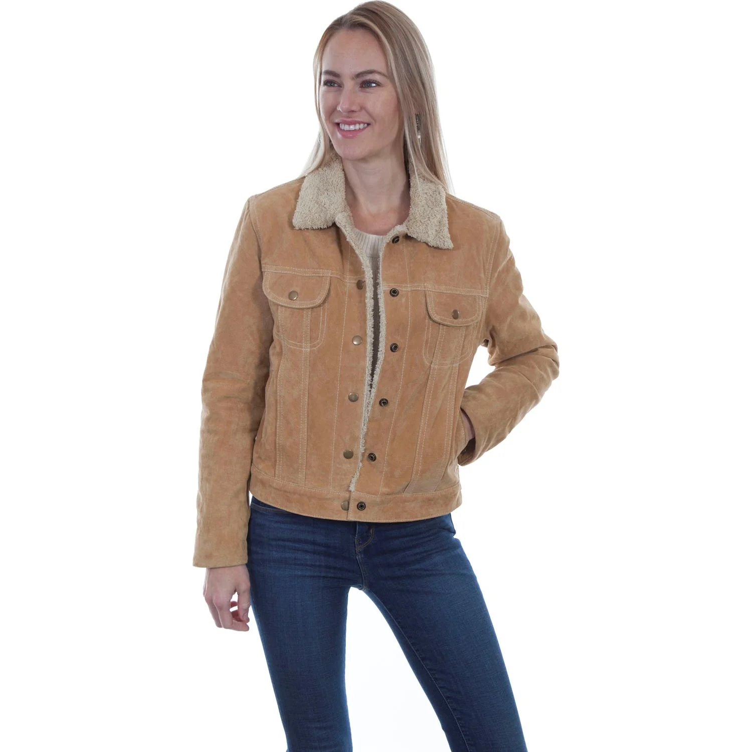 Scully - Womens Faux Shearling Jean Jacket - Image 7