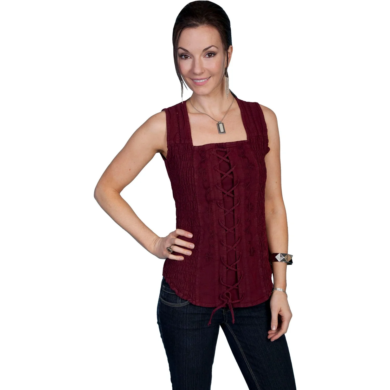 Scully - Womens Sleeveless Blouse Peruvian Cotton - Image 4