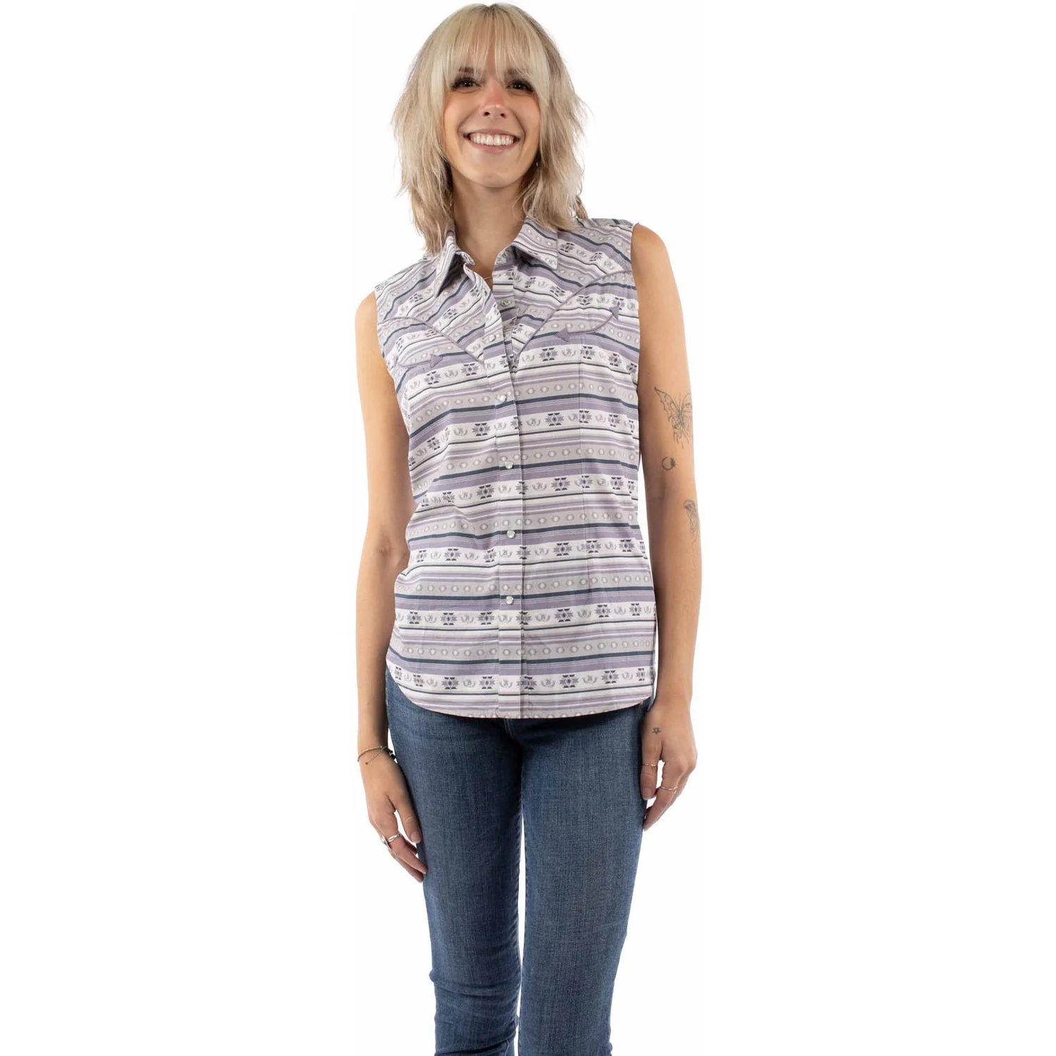 Scully - Womens Top Southwest Print Sleeveless Shirt