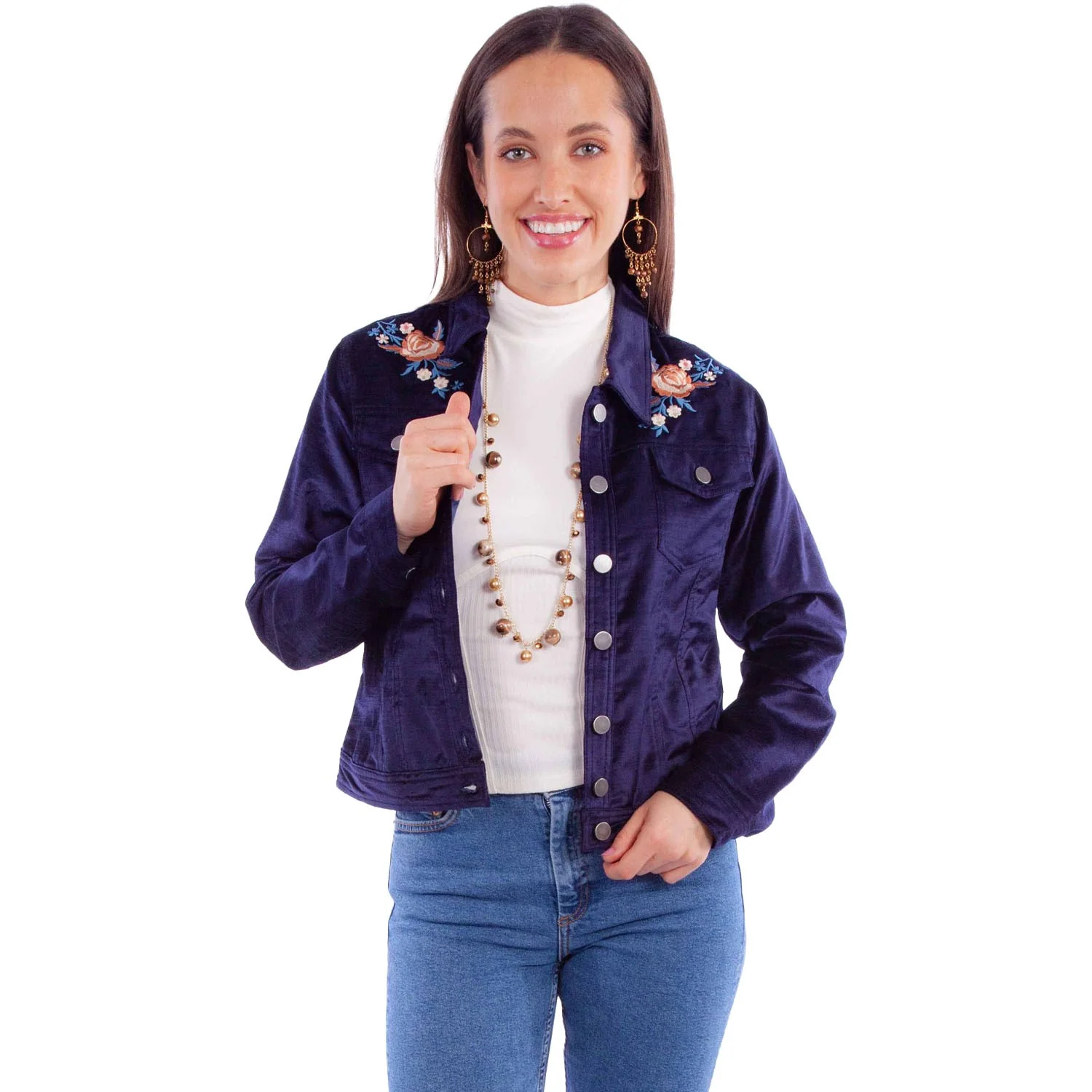 Scully - Womens Velvet Jacket W/Emb. - Image 2