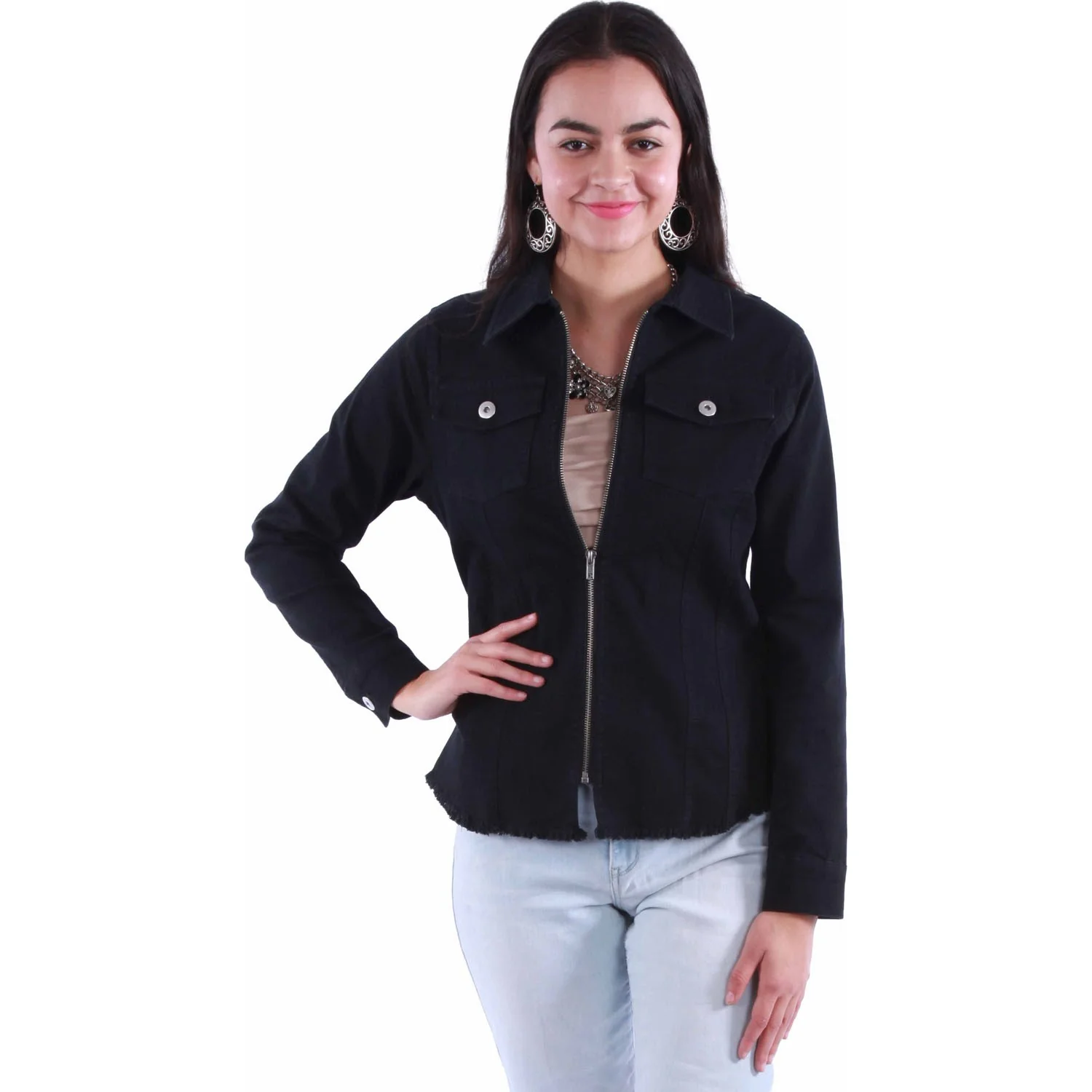 Scully - Womens Zip Front Denim Jacket - Image 3