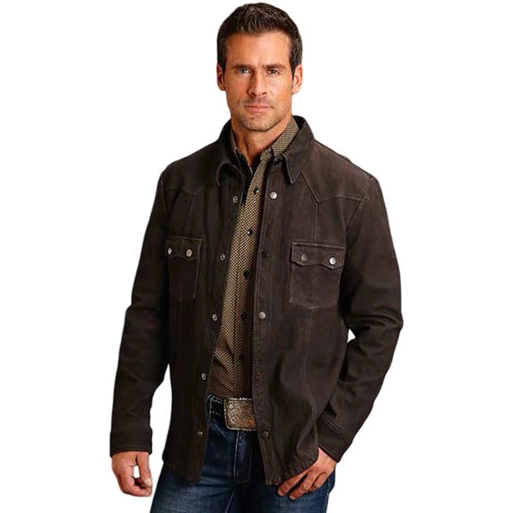 Stetson - Men Leather Western Shirt Jacket
