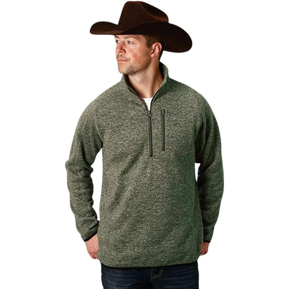 Stetson - Mens Bonded Knit Quarter Zip Pullover Sweater - Image 2